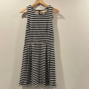 Navy blue and white striped cotton loft summer dress